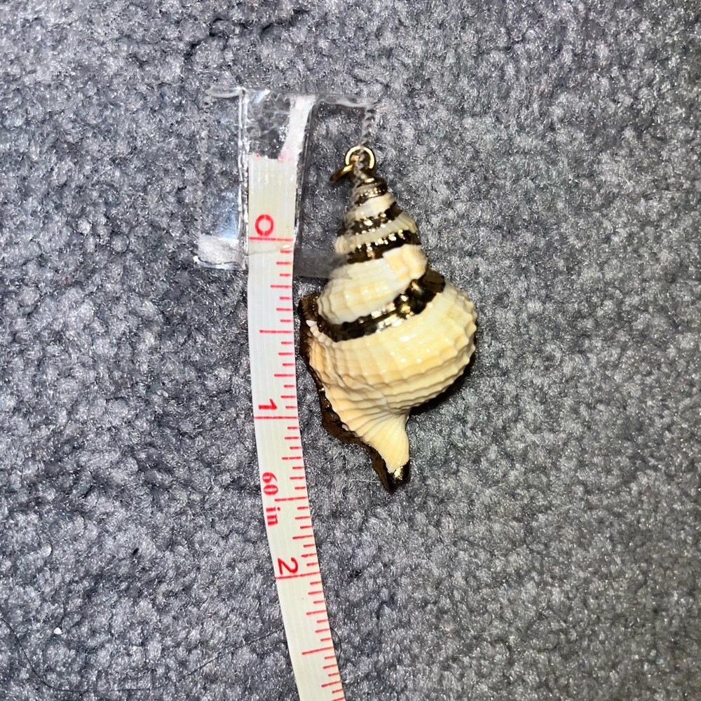 Gold trimmed 🐚 seashell pendant